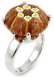 BeSpecial Inel argint 925 rodiat cu sticla murano millefiori (ISX0365_19599)