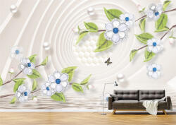Persona Tapet Premium Canvas - Flori albastre si fluture - tapet-canvas - 720,00 RON