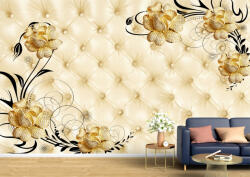Persona Tapet Premium Canvas - Flori aurii cu pietre pretioase 3d abstract - tapet-canvas - 480,00 RON