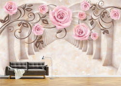 Persona Tapet Premium Canvas - Abstract tunel cu flori roz - tapet-canvas - 340,00 RON