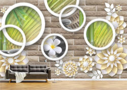Persona Tapet Premium Canvas - Abstract flori si inele - tapet-canvas - 480,00 RON