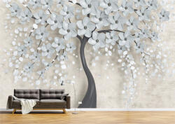 Persona Tapet Premium Canvas - Abstract copac cu flori albe - tapet-canvas - 340,00 RON