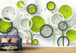 Persona Tapet Premium Canvas - Cercuri colorate si pomi abstract 3d - tapet-canvas - 340,00 RON