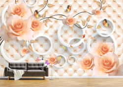 Persona Tapet Premium Canvas - Abstract flori portocalii si fluturi - tapet-canvas - 340,00 RON