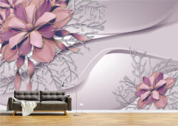 Persona Tapet Premium Canvas - Flori mov cu ramuri albe - tapet-canvas - 480,00 RON