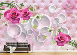 Persona Tapet Premium Canvas - Trandafiri roz cu roua 3d abstract - tapet-canvas - 340,00 RON