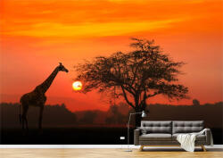 Persona Tapet Premium Canvas - Girafa si salcamul la apus - tapet-canvas - 480,00 RON