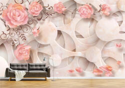 Persona Tapet Premium Canvas - Flori roz pe fundal abstract - tapet-canvas - 480,00 RON