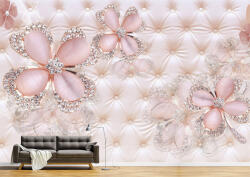 Persona Tapet Premium Canvas - Florile roz cu perle 3d abstract - tapet-canvas - 480,00 RON