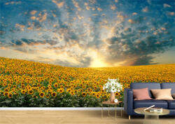 Persona Tapet Premium Canvas - Campul de floarea soarelui la apus - tapet-canvas - 340,00 RON