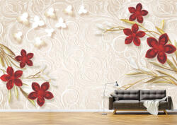 Persona Tapet Premium Canvas - Flori rosii si albe - tapet-canvas - 340,00 RON