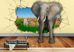 Persona Tapet Premium Canvas - Tigrul si elefantul abstract - tapet-canvas - 480,00 RON
