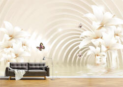 Persona Tapet Premium Canvas - Flori crem si fluturi - tapet-canvas - 480,00 RON