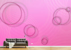 Persona Tapet Premium Canvas - Cercuri roz si albe abstract - tapet-canvas - 480,00 RON