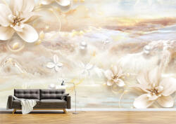 Persona Tapet Premium Canvas - Abstract flori crem - tapet-canvas - 480,00 RON
