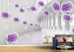 Persona Tapet Premium Canvas - Trandafirii violet si coloanele 3d abstract - tapet-canvas - 480,00 RON