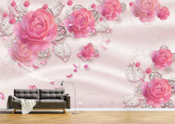 Persona Tapet Premium Canvas - Flori roz si diamante - tapet-canvas - 480,00 RON