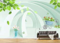 Persona Tapet Premium Canvas - Roaba cu flori abstract - tapet-canvas - 480,00 RON