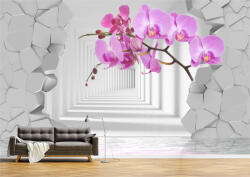 Persona Tapet Premium Canvas - Abstract flori roz si tunel - tapet-canvas - 480,00 RON