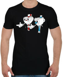 printfashion Cuphead - Pulp Fiction - Férfi póló - Fekete (7017231)