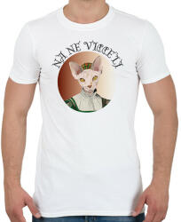 printfashion Na ne viccelj - Cicás - Férfi póló - Fehér (7073329)