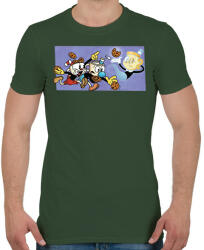 printfashion Cuphead sütik - Férfi póló - Katonazöld (7039708)