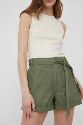 Pepe Jeans pamut rövidnadrág Kaylee Short női, zöld, sima, magas derekú - zöld 28 - answear - 16 990 Ft