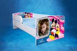  Patut personalizabil copil 2-8 ani cu Mickey si Minnie, saltea inclusa 140x70 cm, fara sertar ptv2825 (PTV2825)
