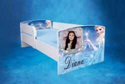 Pat personalizat la comanda cu nume si poza fetita, model Elsa din Frozen 2-12 ani, cu saltea 160x80 ptv2785 (PTV2785)