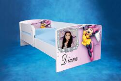 Pat personalizat cu poza si nume fete 2-8 ani cu Minnie, include saltea 140x70cm si sertar ptv2788 (PTV2788)