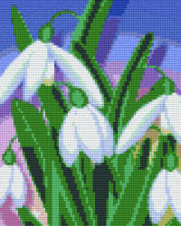 Pixelhobby Pixel szett 4 normál alaplappal, színekkel, hóvirág