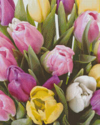 Pixelhobby Pixel szett 25 normál alaplappal, színekkel, tulipánok