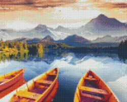 Pixelhobby Pixel szett 9 normál alaplappal, színekkel, hegyek tóval