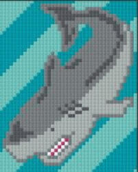 Pixelhobby Pixel szett 1 normál alaplappal, színekkel, cápa