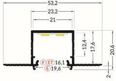 TOPMET LED profil LINEA-IN20 TRIMLESS EF 2000 mm fehér (G1000201)