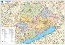 Stiefel Veszprém megye térképe, tűzhető, keretes