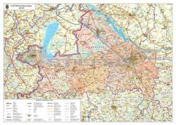 Stiefel Győr-Moson-Sopron megye térképe, tűzhető, keretes