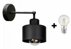 Glimex LAVOR fekete fali lámpa 1x E27 + ajándék LED izzó (GKL29C)