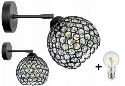 Glimex Crystal Ball fali lámpa fekete 1x E27 + ajándék LED izzó (GCB0025)