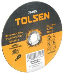 TOLSEN TOOLS Disc plat de taiere (metal si otel inoxidabil) 115x1.2x22 mm (76102)