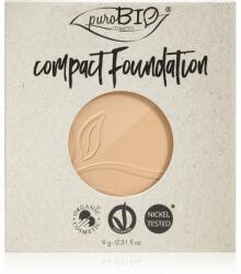 puroBIO Cosmetics Compact Foundation компактна пудра и фон дьо тен резервен пълнител SPF 10 цвят 01 9 гр