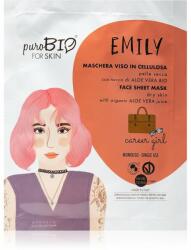 puroBIO Cosmetics Emily Career Girl mască textilă hidratantă cu aloe vera 15 ml Masca de fata