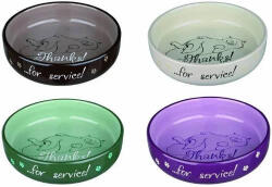 TRIXIE Ceramic Bowl - kerámia tál (vegyes színekben) macskák részére (0, 3l /Ø15cm)