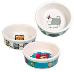 TRIXIE Ceramic Bowl - kerámia tál (fehér, mintás) macskák részére (0, 2l /Ø12cm) - petguru - 1 736 Ft