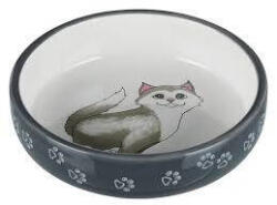 TRIXIE Ceramic Bowl - kerámia tál (fehér, mintás) macskák részére (0, 3l /Ø15cm)