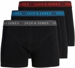 Jack&Jones 3 PACK - férfi boxeralsó JACWAISTBAND 12127816 Asphalt Hawaian ocean & Fiery red (Méret S)
