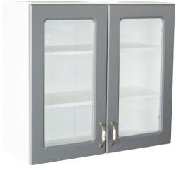 Spectral Mobila Corp superior vitrina 80 cu 2 usi Zebra MDF gri