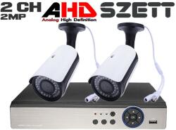 E-KamHD 2 KAMERÁS 2MP 2.8 / 6mm FULL HD AHD KÜLTÉRI / BELTÉRI CSŐ KAMERA SZETT, 30m-es INFRÁVAL