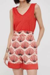 Sisley rövidnadrág női, piros, mintás, magas derekú - piros 36 - answear - 25 990 Ft