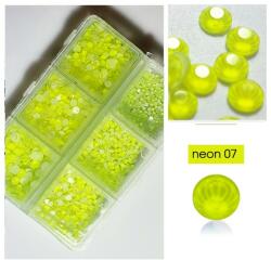 1680 darabos kristály strassz készlet 6 féle méretben - Neon yellow -